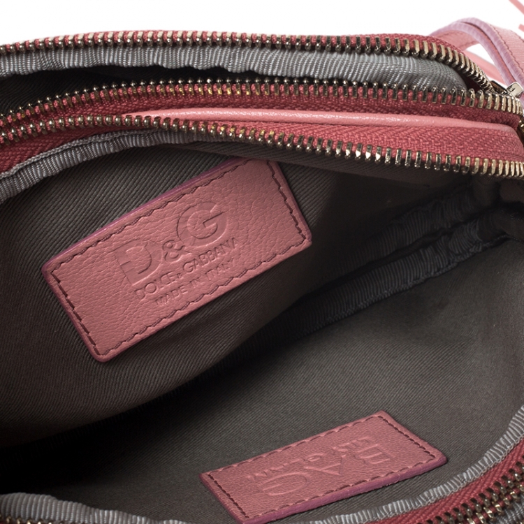 Pre Owned Dolce and Gabbana Pink Quilted Leather Lily Glam Crossbody Bag