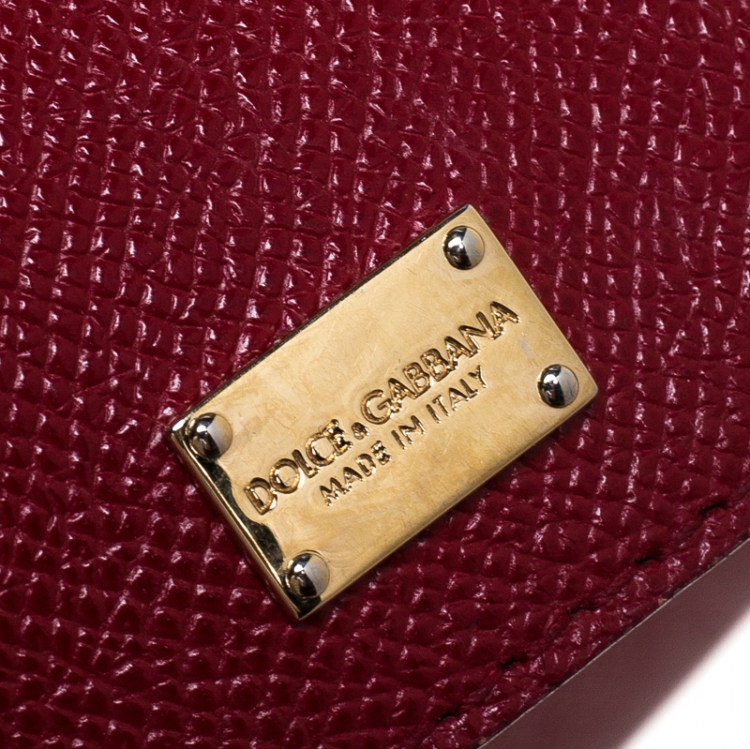 مملوكة مسبقًا Dolce and Gabbana Red Dauphine Leather Medium Miss Sicily Bag