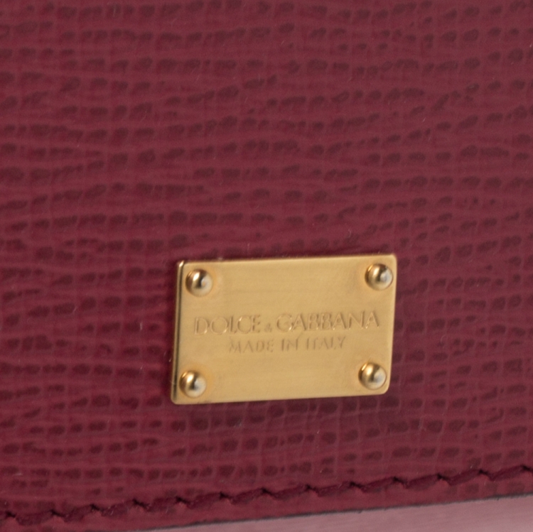Pre Owned Dolce & Gabbana Red Python and Leather Miss Sicily Top Handle Bag