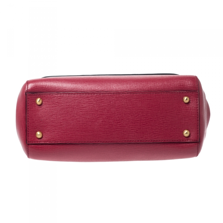Pre Owned Dolce & Gabbana Red Python and Leather Miss Sicily Top Handle Bag
