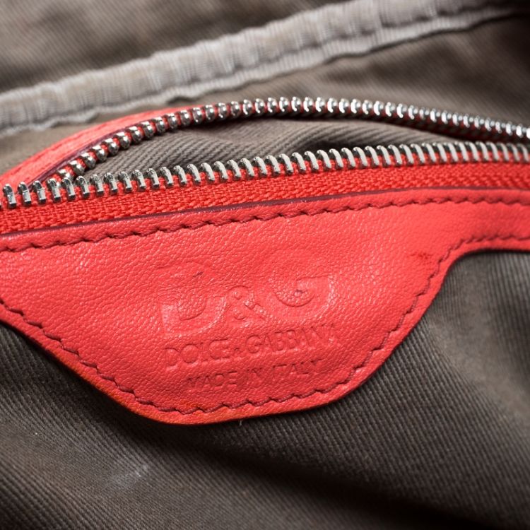 Pre Owned Dolce & Gabbana Coral Quilted Leather Lily Glam Crossbody