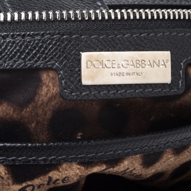 Pre Owned Dolce & Gabbana Black Leather Large Miss Sicily Top Handle Bag 