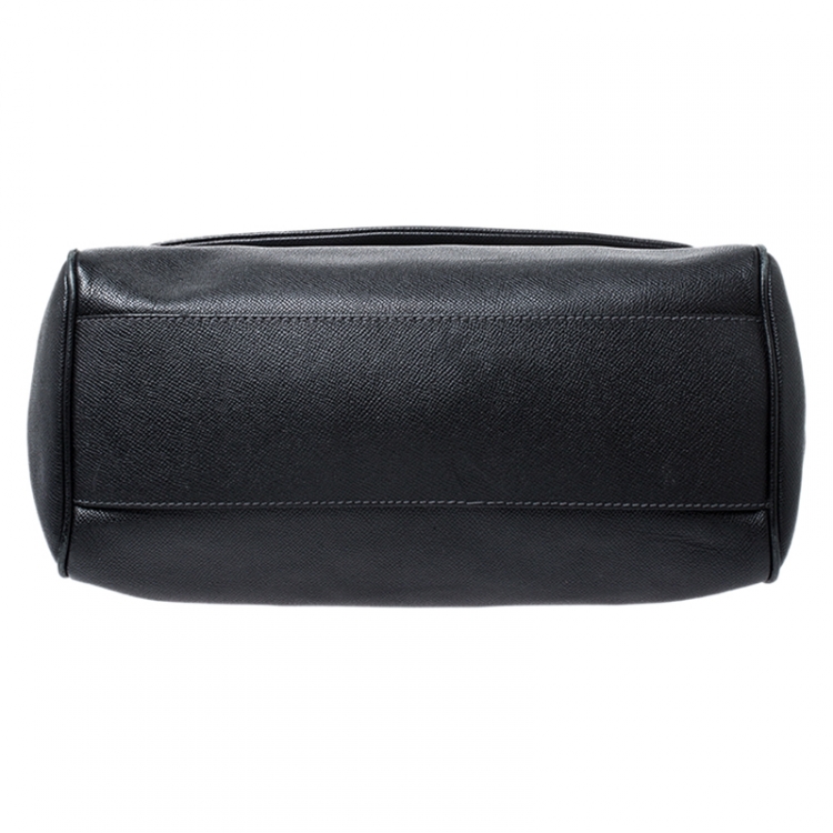 Pre Owned Dolce & Gabbana Black Leather Large Miss Sicily Top Handle Bag 