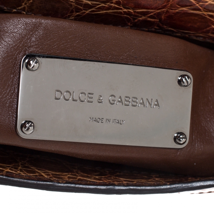 Pre Owned Dolce & Gabbana Multicolor Python and Crocodile Small Miss Sicily Top Handle Bag
