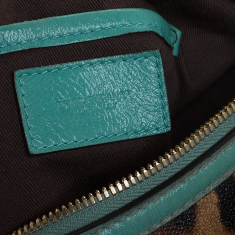 Pre Owned Dolce & Gabbana Multicolor Leopard Print Coated Canvas and Leather Miss Escape Duffle Bag