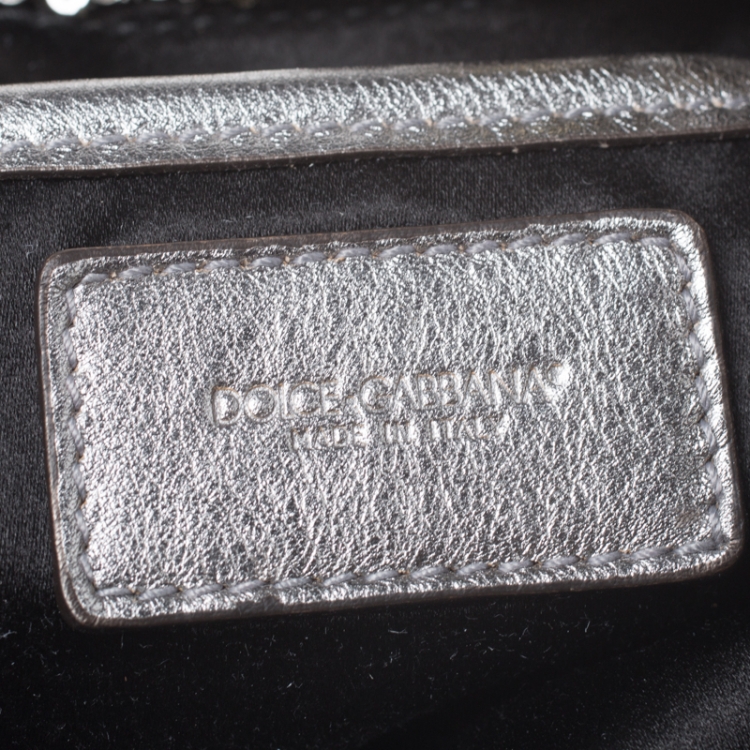 Pre Owned Dolce and Gabbana Metallic Sequin Miss Charles Shoulder Bag