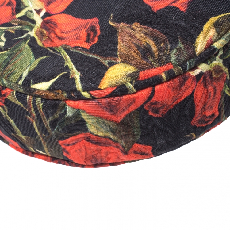 Pre Owned Dolce & Gabbana Floral Print Fabric Miss Glam Round Shoulder Bag