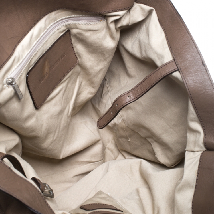 Pre Owned Dolce & Gabbana Beige Leather Miss Forever Tote