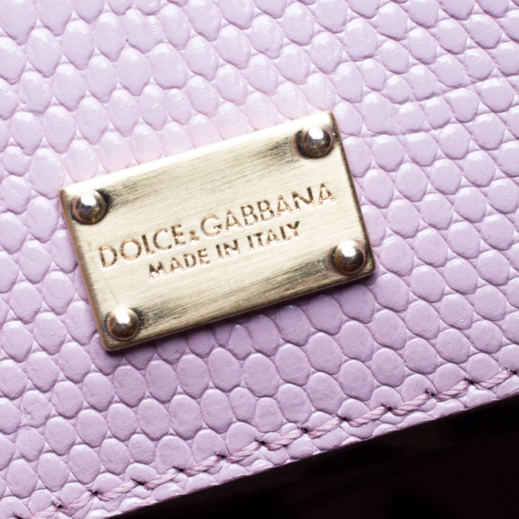 Pre Owned Dolce & Gabbana Pink Lizard Embossed Leather Monica Top Handle Bag