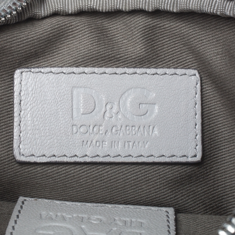 Pre Owned Dolce & Gabbana Grey Quilted Leather Crossbody Bag