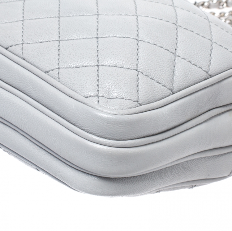 Pre Owned Dolce & Gabbana Grey Quilted Leather Crossbody Bag