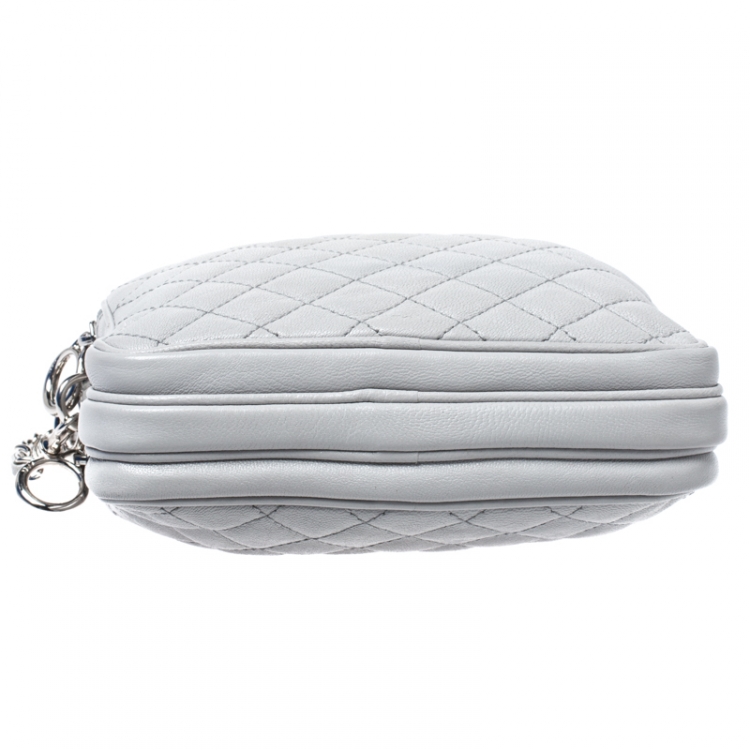 Pre Owned Dolce & Gabbana Grey Quilted Leather Crossbody Bag