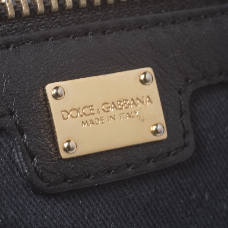 Pre Owned Dolce and Gabbana Brown/Black Leopard Print Coated Canvas and Leather Miss Sicily Top Handle Bag