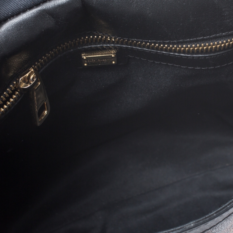 Pre Owned Dolce and Gabbana Brown/Black Leopard Print Coated Canvas and Leather Miss Sicily Top Handle Bag