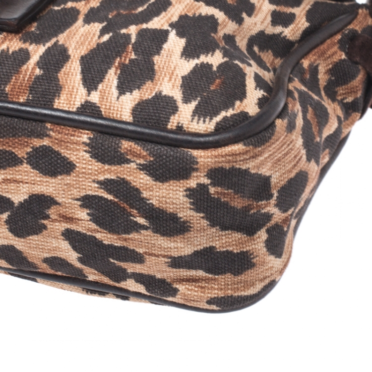 Pre Owned Dolce  & Gabbana Brown Fabric and Leather Shoulder Bag