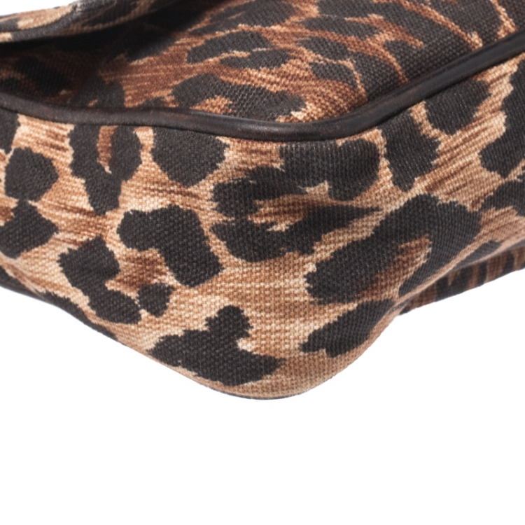 Pre Owned Dolce  & Gabbana Brown Fabric and Leather Shoulder Bag