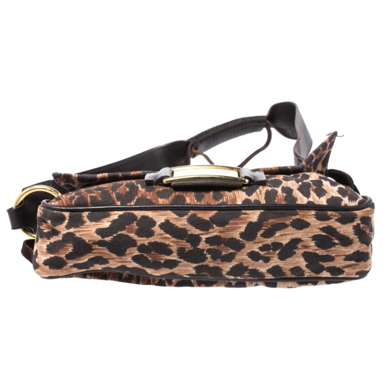 Pre Owned Dolce  & Gabbana Brown Fabric and Leather Shoulder Bag