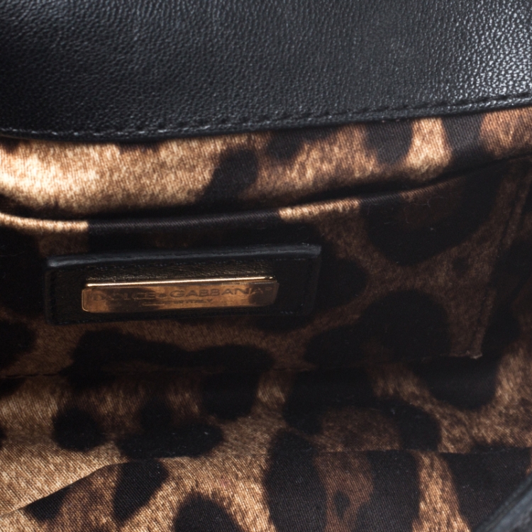 Pre Owned Dolce & Gabbana Purple/Black Sequin and Leather Small Miss Sicily Top Handle Bag