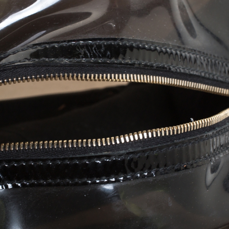 Pre Owned Dolce & Gabbana Black Vinyl and Patent Leather Side Pocket Top Handle Bag