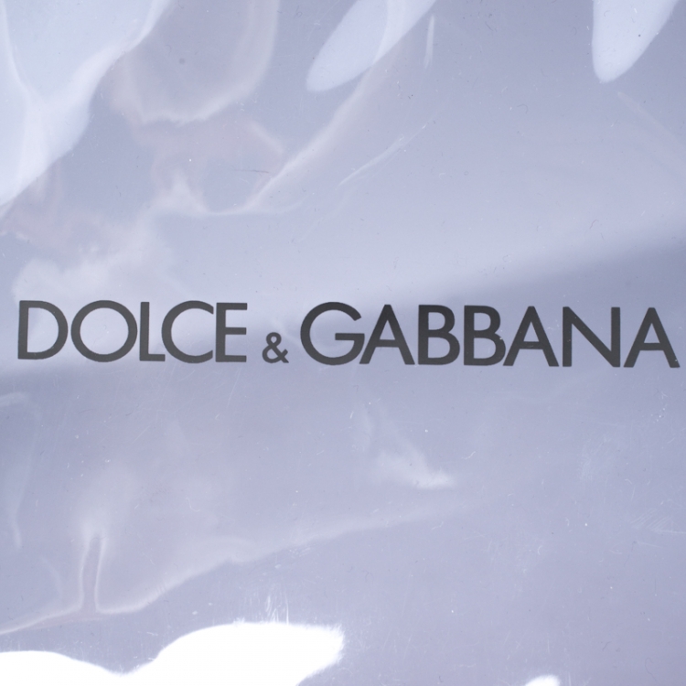 Pre Owned Dolce & Gabbana Clear Black PVC Swimsuit Pouch