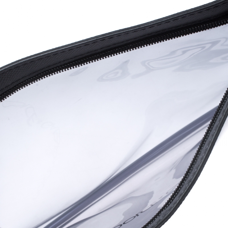 Pre Owned Dolce & Gabbana Clear Black PVC Swimsuit Pouch