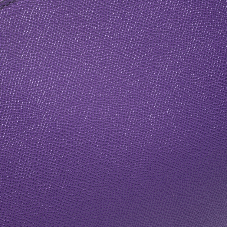 Pre Owned Dolce & Gabbana Purple Leather Miss Sicily Top Handle Bag