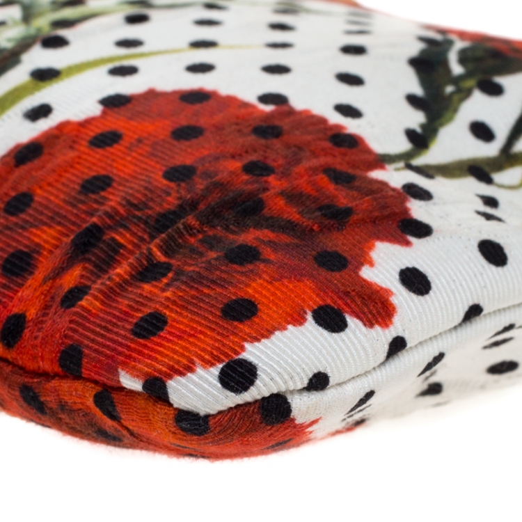 Pre Owned Dolce & Gabbana Multicolor Floral Print Canvas Zip Pouch