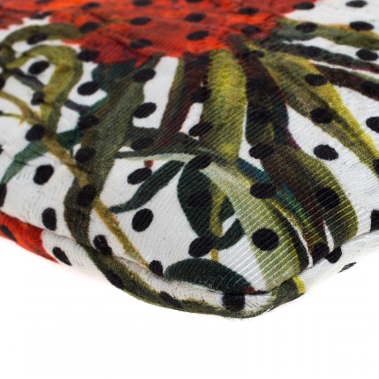 Pre Owned Dolce & Gabbana Multicolor Floral Print Canvas Zip Pouch
