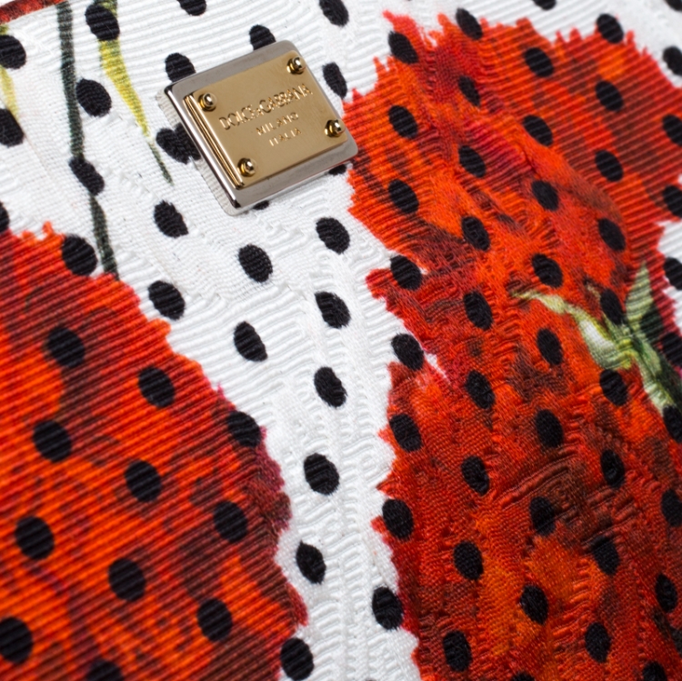 Pre Owned Dolce & Gabbana Multicolor Floral Print Canvas Zip Pouch