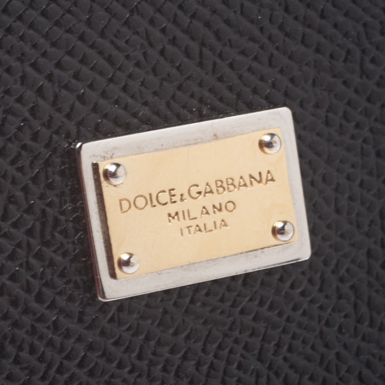 Pre Owned Dolce & Gabbana Black Leather Viva La Mama Miss Sicily WOC