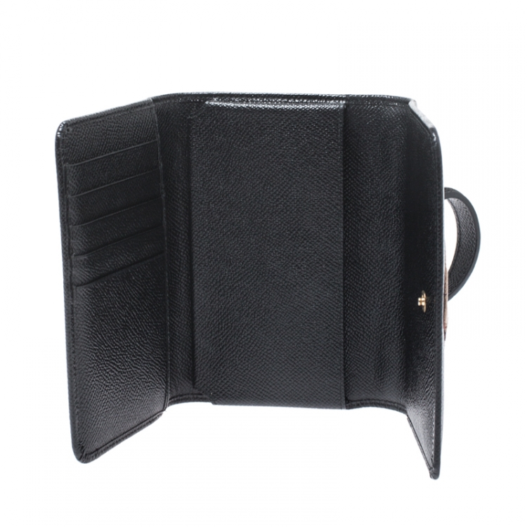 Pre Owned Dolce & Gabbana Black Leather Viva La Mama Miss Sicily WOC