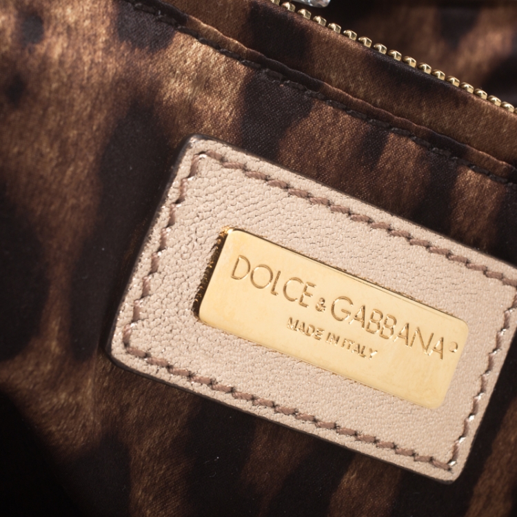 Pre Owned Dolce & Gabbana Gold Sequin Crystal Embellished Lock Frame Chain Clutch