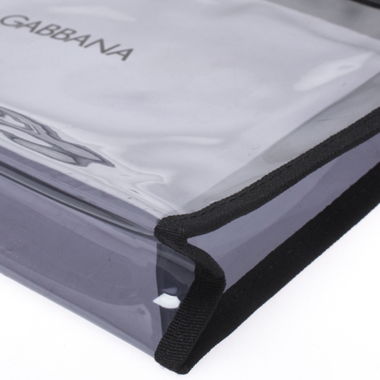 Pre Owned Dolce & Gabbana Black Transparent PVC Swimsuit Pouch