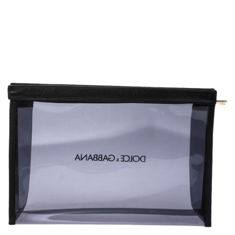 Pre Owned Dolce & Gabbana Black Transparent PVC Swimsuit Pouch
