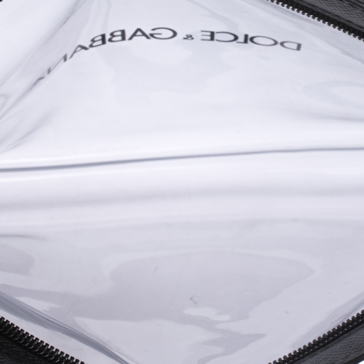 Pre Owned Dolce & Gabbana Black Transparent PVC Swimsuit Pouch