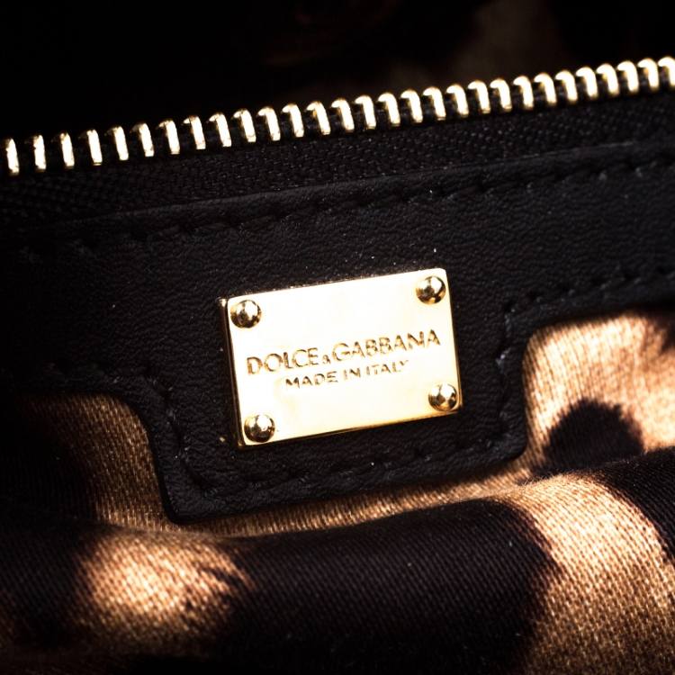 Pre Owned Dolce & Gabbana Black Leather Miss Sicily Top Handle Bag