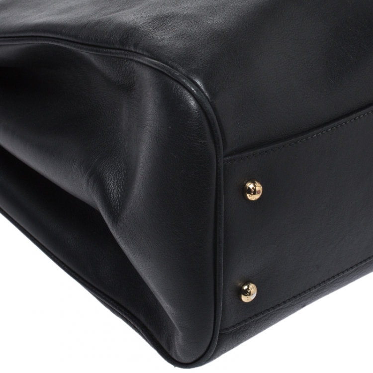 Pre Owned Dolce & Gabbana Black Leather Miss Sicily Top Handle Bag