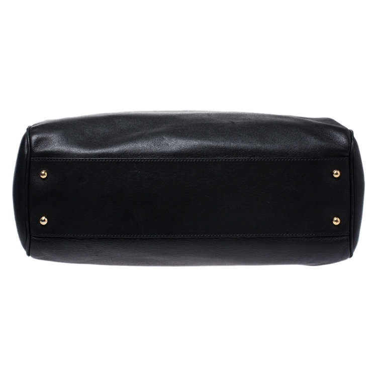 Pre Owned Dolce & Gabbana Black Leather Miss Sicily Top Handle Bag