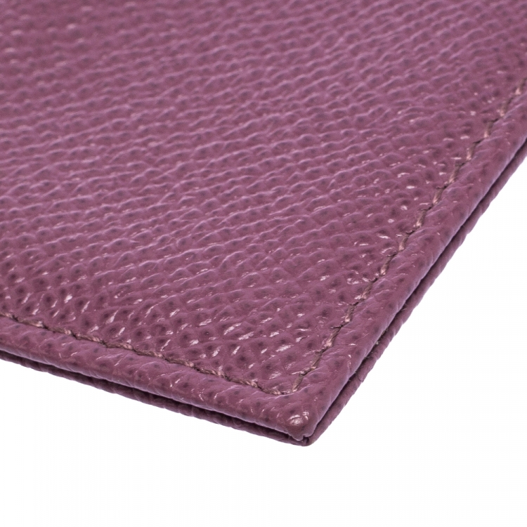 Pre Owned Dolce & Gabbana Purple Leather Card Holder