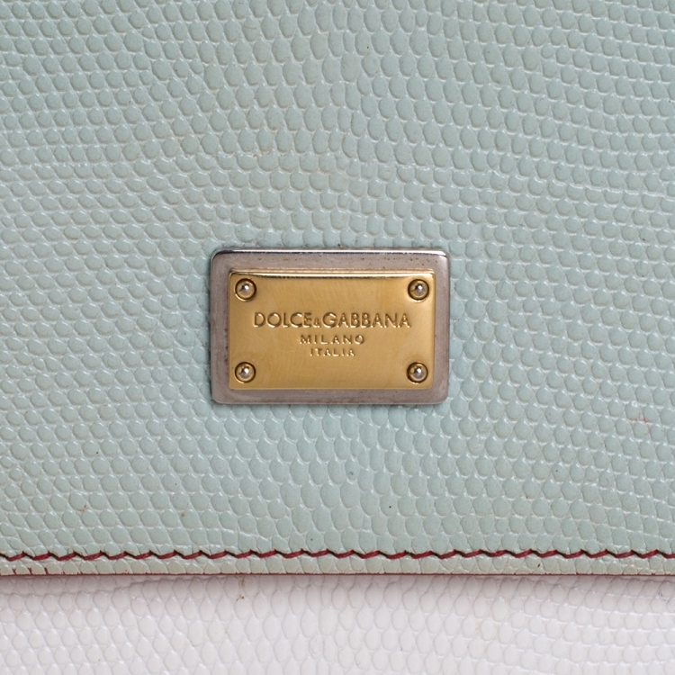 Pre Owned Dolce & Gabbana Multicolor Lizard Embossed Leather Medium Miss Sicily Top Handle Bag