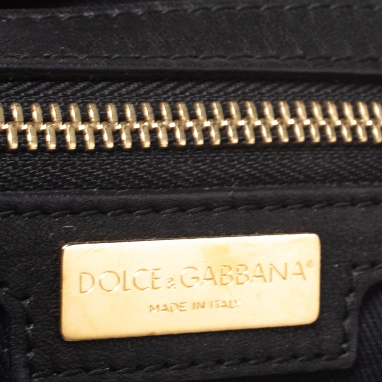 Pre Owned Dolce and Gabbana Brown/Black Leopard Print Coated Canvas and Leather Miss Escape Tote
