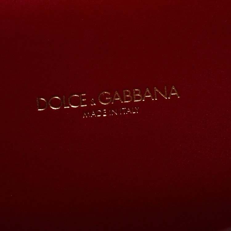 Pre Owned Dolce & Gabbana Black Leather Small Devotion Top Handle Bag