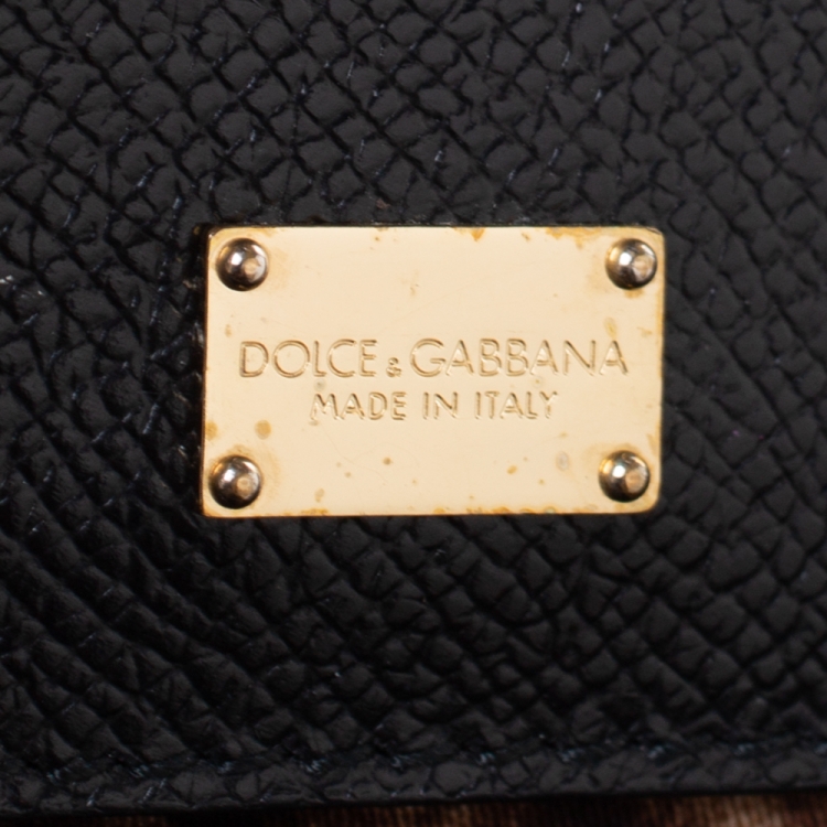 Pre Owned Dolce & Gabbana Black Leather Medium Miss Sicily Top Handle Bag