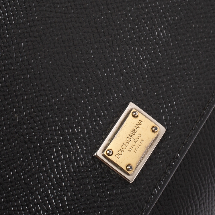 Pre Owned Dolce & Gabbana Black Leather Miss Sicily Crossbody Bag