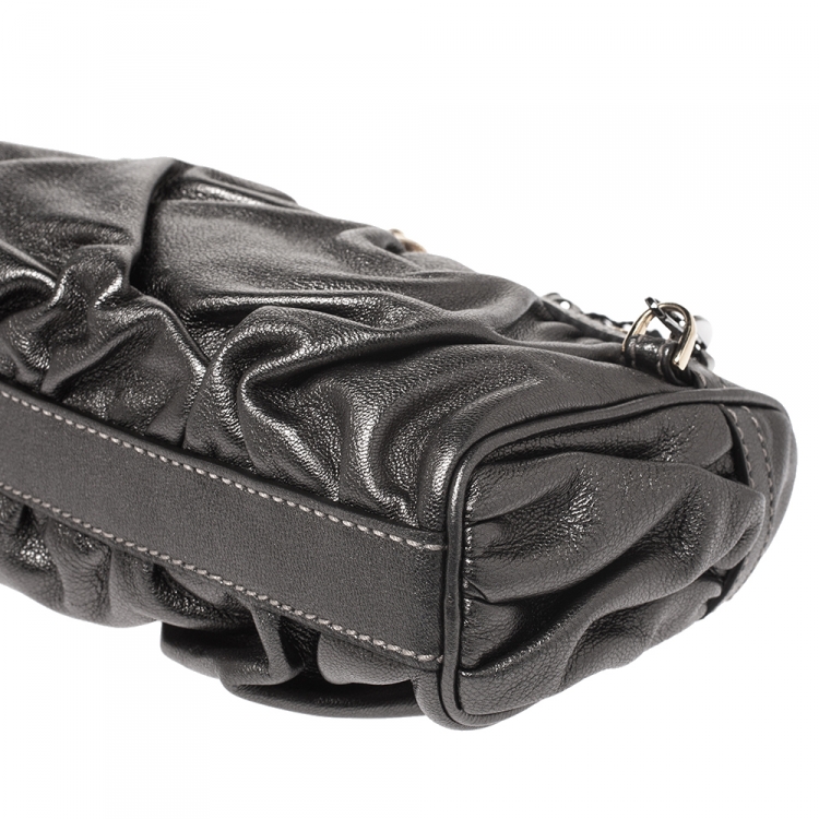 Pre Owned Dolce & Gabbana Metallic Leather Miss Pretty Night Baguette Bag