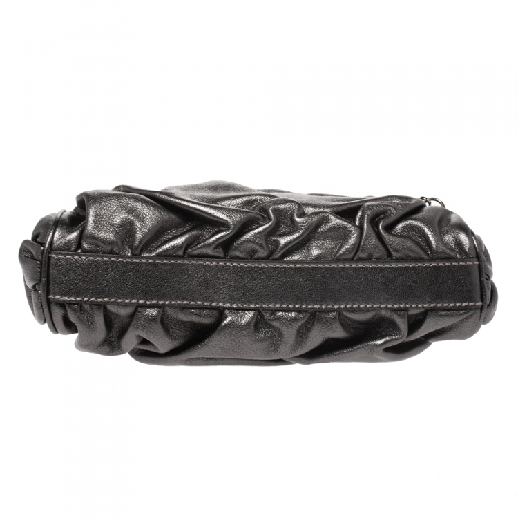 Pre Owned Dolce & Gabbana Metallic Leather Miss Pretty Night Baguette Bag