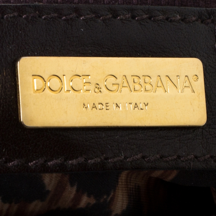 Pre Owned Dolce & Gabbana Blue/Dark Brown Denim and Leather Shoulder Bag