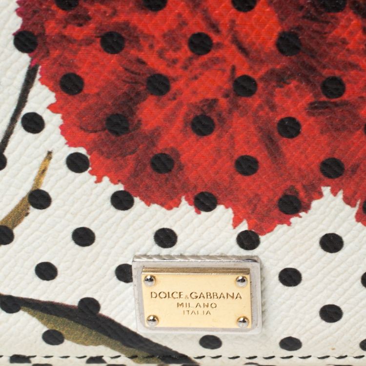 Pre Owned Dolce and Gabbana Multicolor Floral Print Leather Miss Sicily Von Wallet on Chain