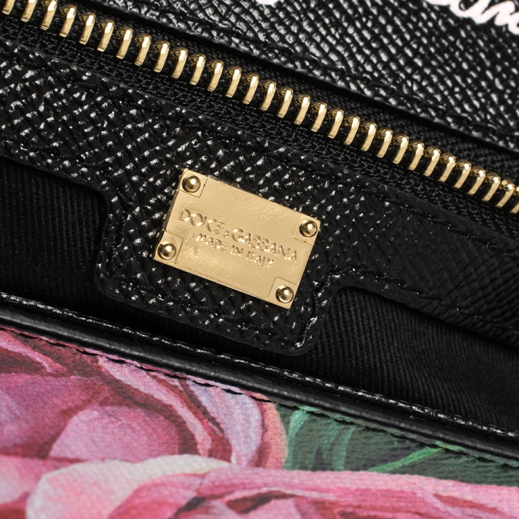 مملوكة مسبقًا Dolce & Gabbana Black Floral Leather Miss Sicily Top Handle Bag