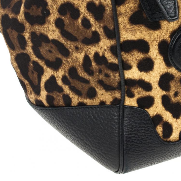 Pre Owned Dolce and Gabbana 'Animalier' Duffel Satchel Handbag